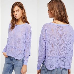Free People Not Cold In This Lace Top - Purple